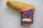 Scotty Cameron Putter Headcover Lime , Orange , & Purple Crown Patchwork